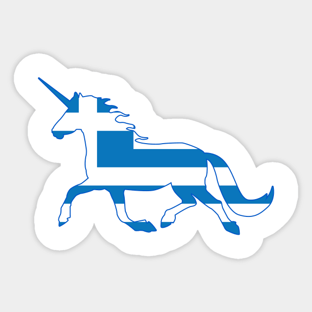Greek Unicorn Sticker by Wickedcartoons